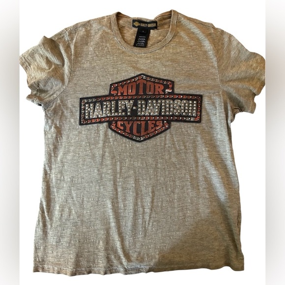 Harley-Davidson Beige Short Sleeve Tee - Picture 1 of 5